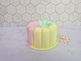 Mini tortera silicona tricolor redonda con bordes ondulados